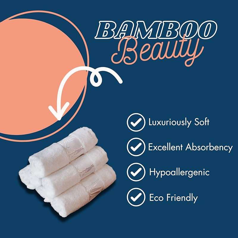 Marmaris Co. Set of 6 Luxury Wash Cloths for Your Face Viscose Bamboo & Turkish Cotton, White Wascloths - Image 3