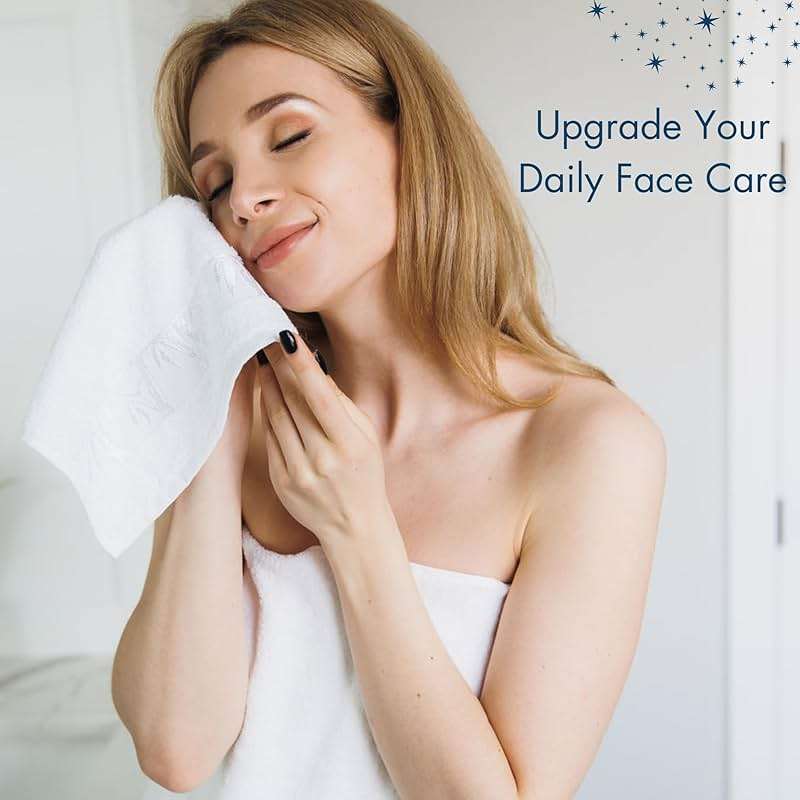 Marmaris Co. Set of 6 Luxury Wash Cloths for Your Face Viscose Bamboo & Turkish Cotton, White Wascloths - Image 5