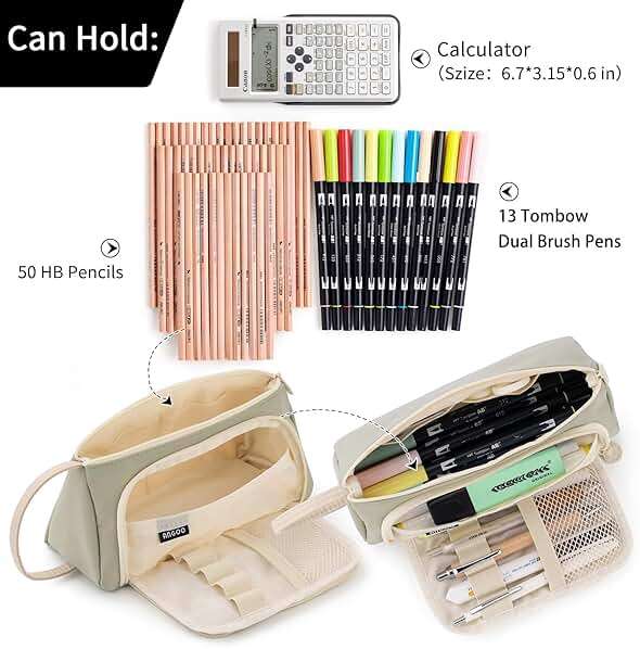 EASTHILL Big Capacity Pencil Case Pouch Pen Case Simple Stationery Bag School College Office Organizer for Teens Girls Adults Student - Image 5