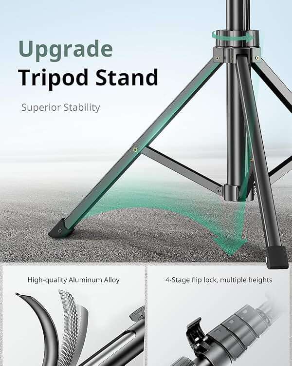 SENSYNE 62" Phone Tripod for iPhone, Extendable Selfie Stick Tripod Stand with Wireless Remote and Phone Holder, Cell Phone Tripod for Video Recording, Compatible with iPhone Android - Image 3