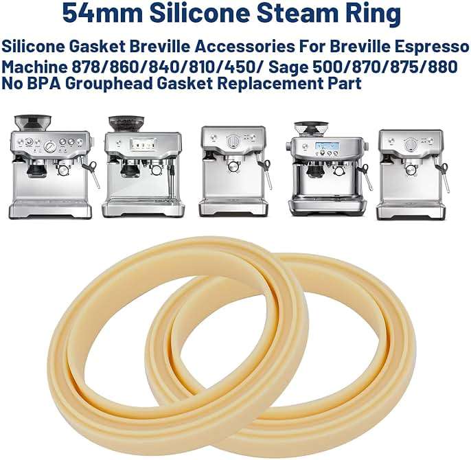 AYUSEB 54mm Silicone Steam Ring, 2Pcs Silicone Gasket Accessories For Espresso Machine 878/870/860/840/810/500/450/ Sage 500/870/875/880/810/878 No BPA Grouphead Gasket Replacement Part - Image 5