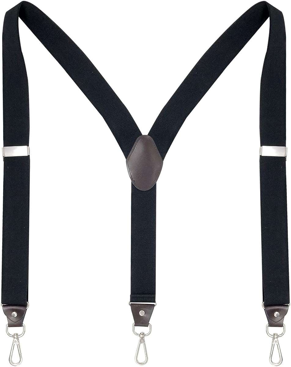 Ausukler Men's Suspenders with Swivel Hooks and Elastic Straps Y-back, for Heavy Duty, Big and Tall - Image 1