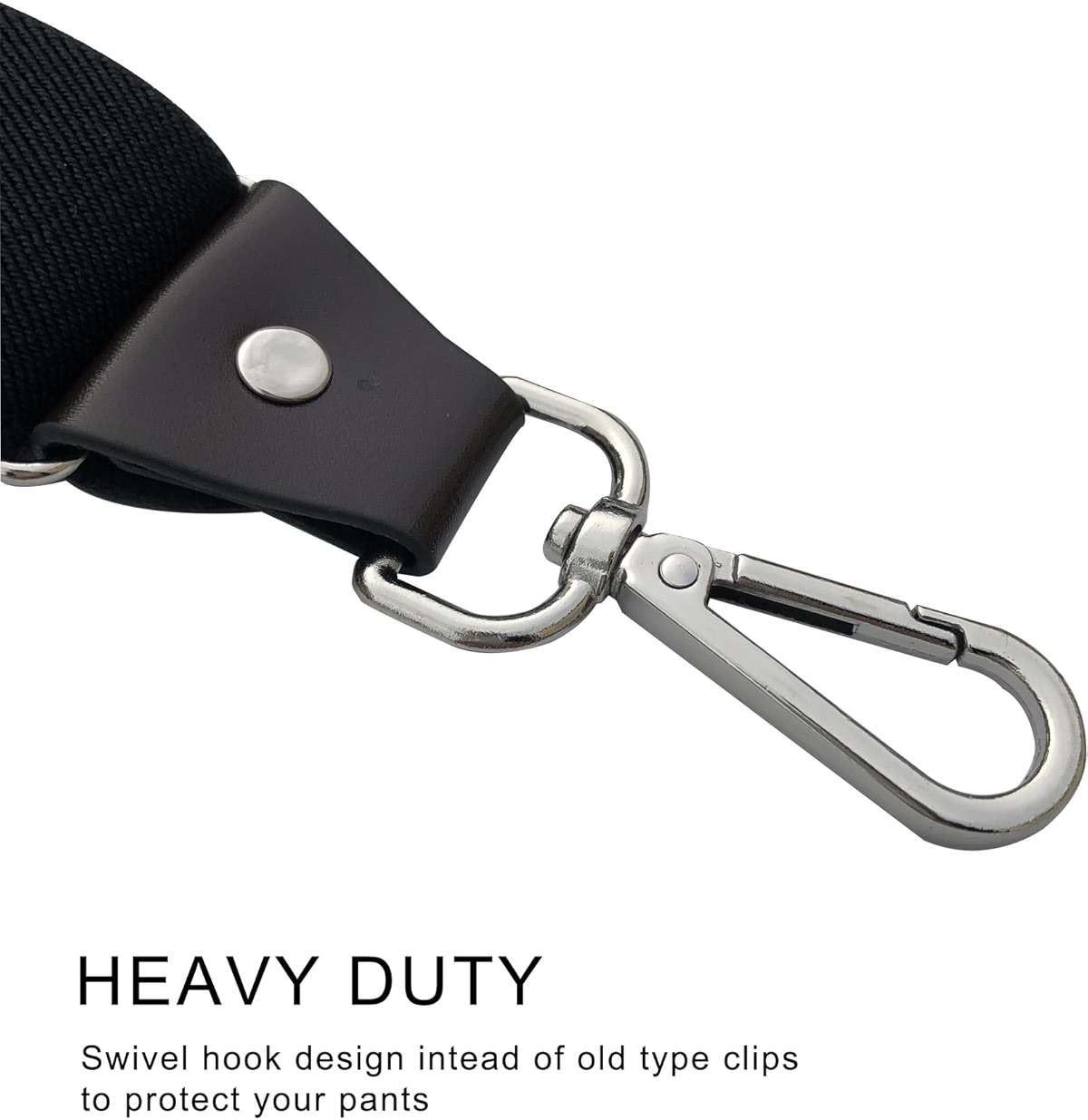 Ausukler Men's Suspenders with Swivel Hooks and Elastic Straps Y-back, for Heavy Duty, Big and Tall - Image 2