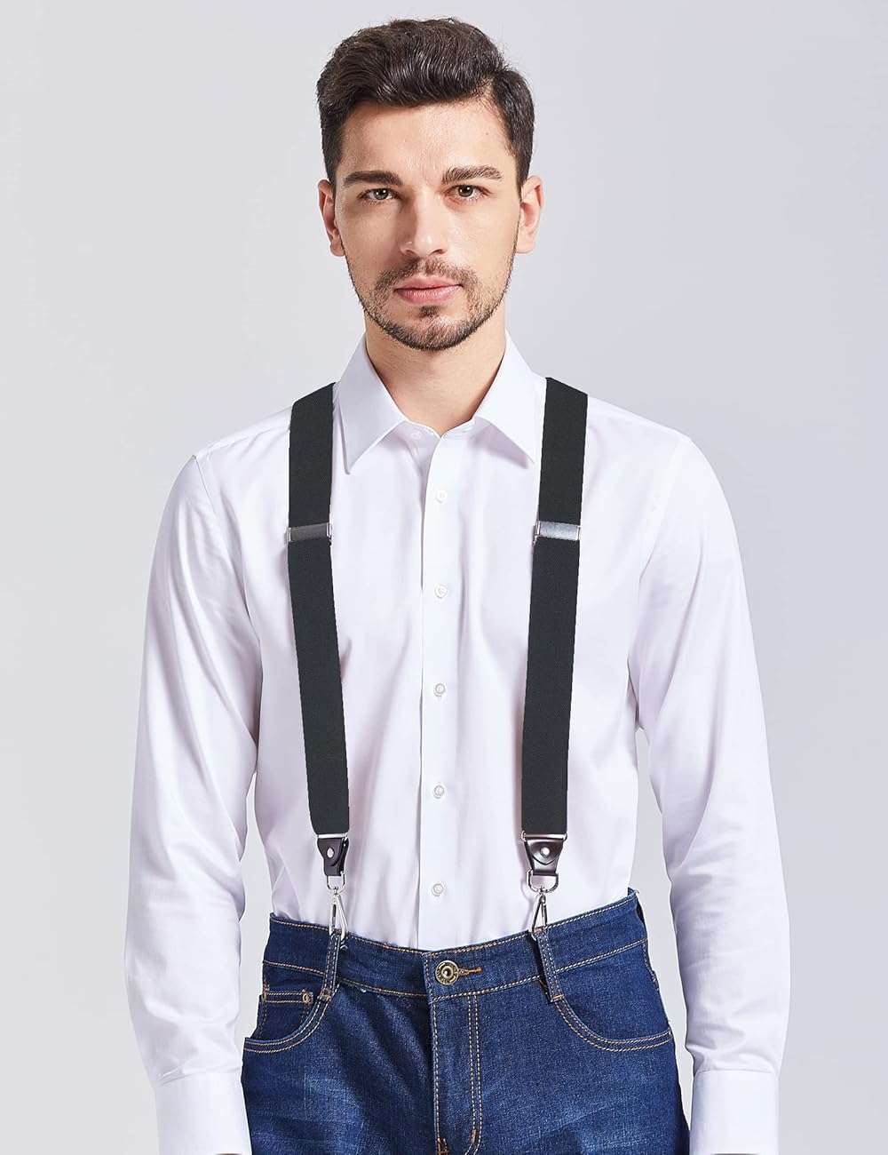 Ausukler Men's Suspenders with Swivel Hooks and Elastic Straps Y-back, for Heavy Duty, Big and Tall - Image 4