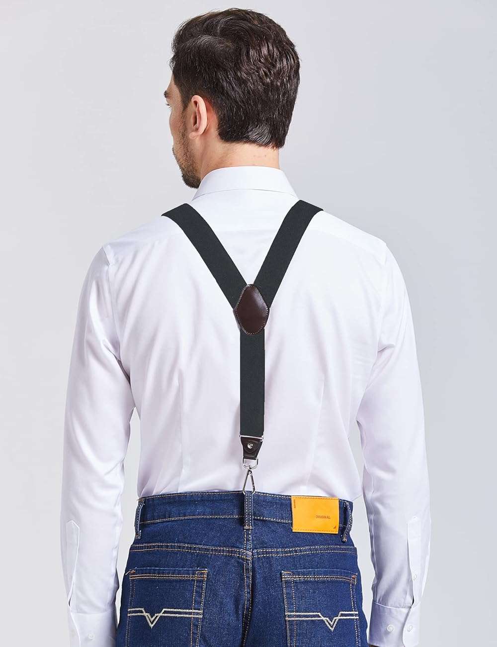 Ausukler Men's Suspenders with Swivel Hooks and Elastic Straps Y-back, for Heavy Duty, Big and Tall - Image 5