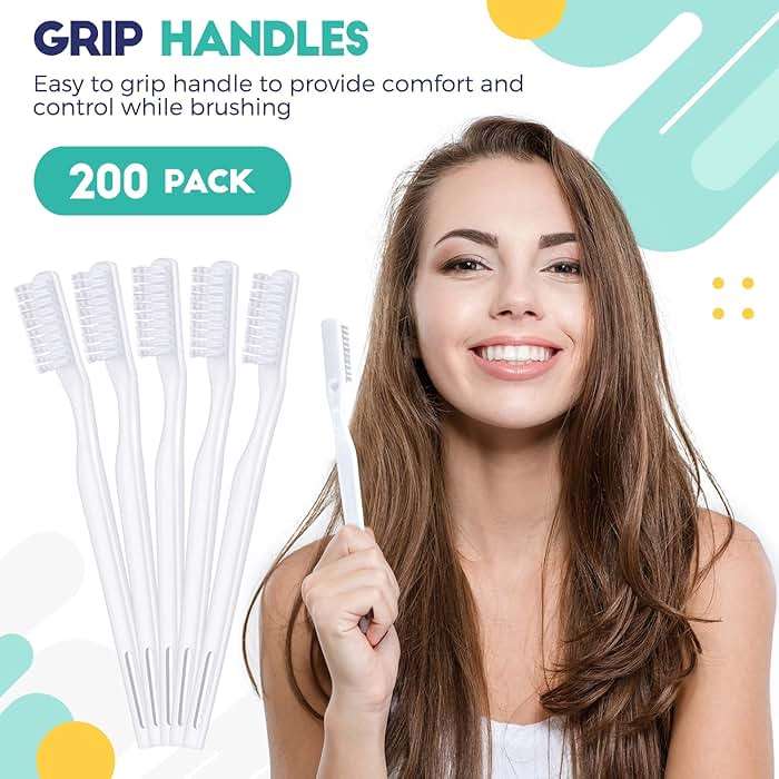 200 Pack Individually Wrapped Disposable Toothbrush Bulk Single Use Toothbrush Travel Toothbrushes Disposable Soft Bristle Adult Toothbrush Manual Tooth Brush for Women Men Hotels Guest Rooms, White - Image 5