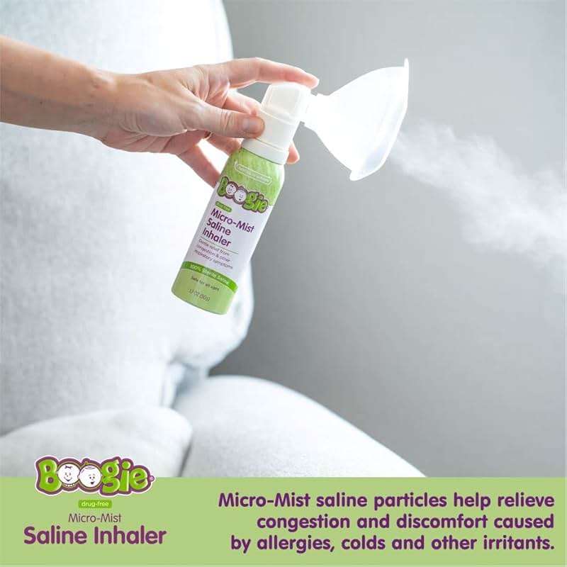 Boogie Micro-Mist Saline Inhaler, Baby Nose Congestion Relief, Nasal Spray for Kids, Pediatrician Recommended, 1.7oz Unscented - Pack of 1 - Image 2