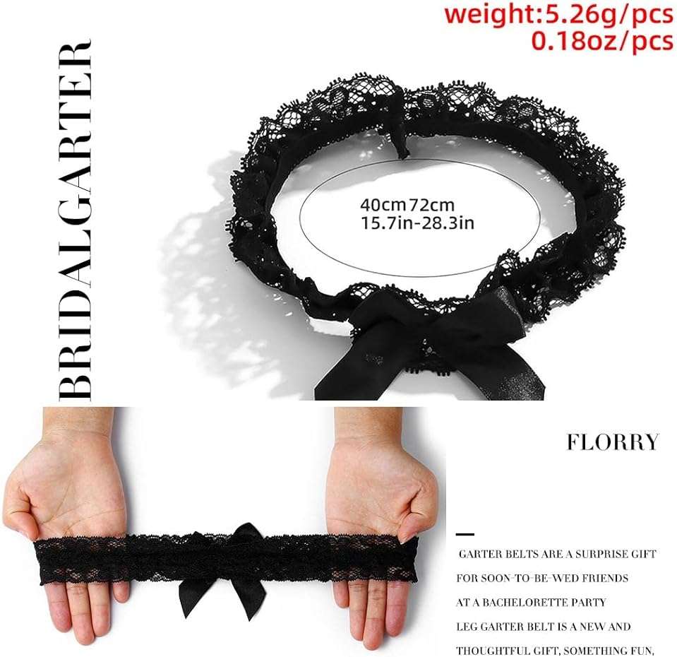 Florry Sexy Wedding Garter Lace Women Garter Belt for Bride Tossing Thigh Garters Bowknot Elastic Leg Ring for Party Prom - Image 4