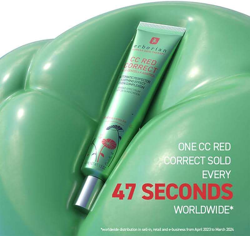 Erborian CC Red Color Correcting SPF 25 Green Pigment Cream, Neutralizes Redness, Calms Skin, Lightweight, Tone‑Perfecting Primer, Korean Skincare - Image 7