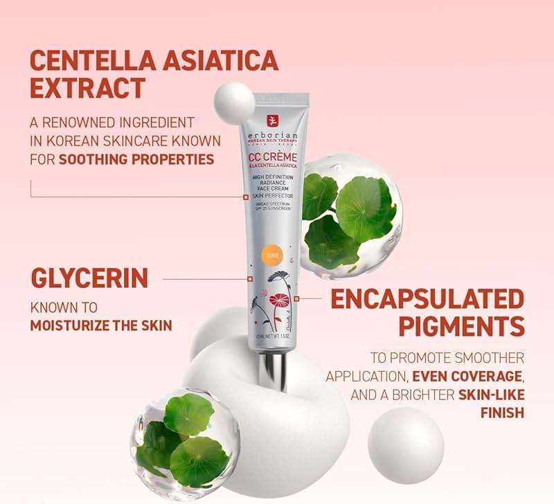 Erborian CC Cream, Color Correcting, Tone-Evening Korean Skincare Makeup Hybrid, Moisturizes, Lightweight, Blurs Skin, Natural, Luminous Finish - Image 3