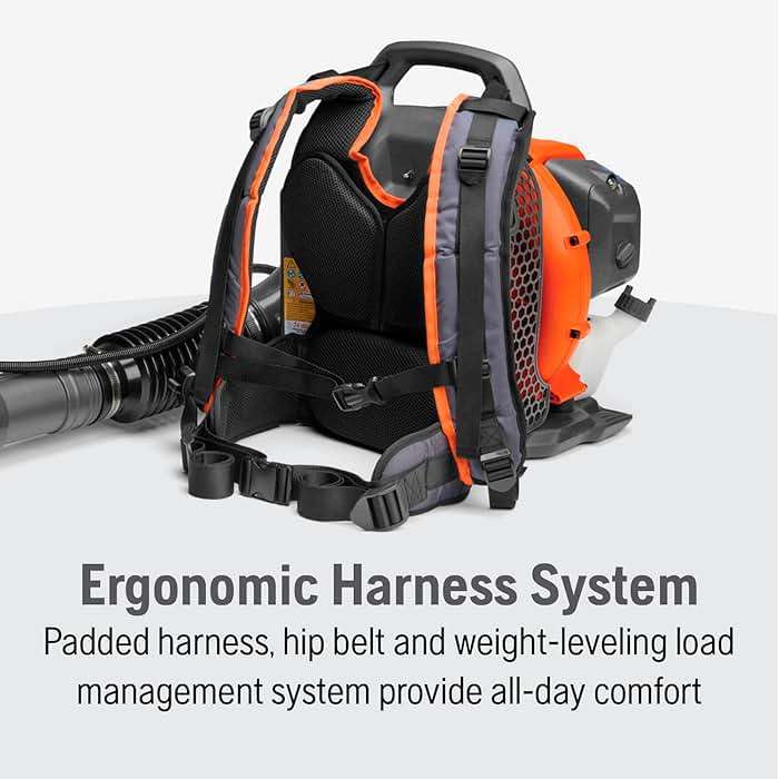 Husqvarna 150BT Gas Leaf Blower, 51-cc 2.16-HP 2-Cycle Backpack Leaf Blower, 765-CFM, 270-MPH, 22-N Powerful Clearing Performance and Ergonomic Harness System, Gifts for Men, 970466901 - Image 8