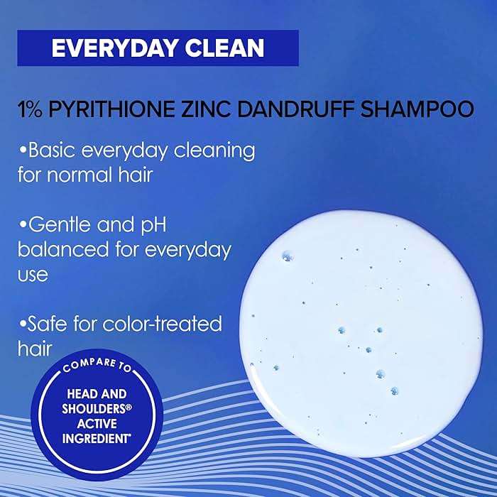 True+Real Classic Everyday Clean Anti-Dandruff Shampoo, Pyrithione Zinc 1%, Daily Use Scalp Care for All Hair Types, 14.2 Fl Oz, 1 pk - Image 2