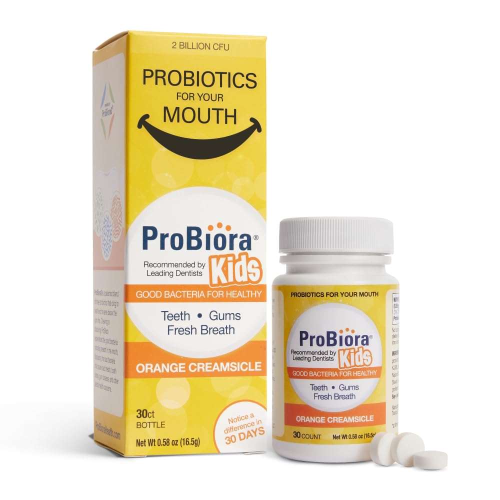ProBiora Kids Oral-Care Chewable Probiotic Tablets | Probiotic Supplement Designed Specifically for Kids | Healthier Teeth & Gums | Fresher Breath | Whiter Teeth (30 Count, Orange) - Image 2