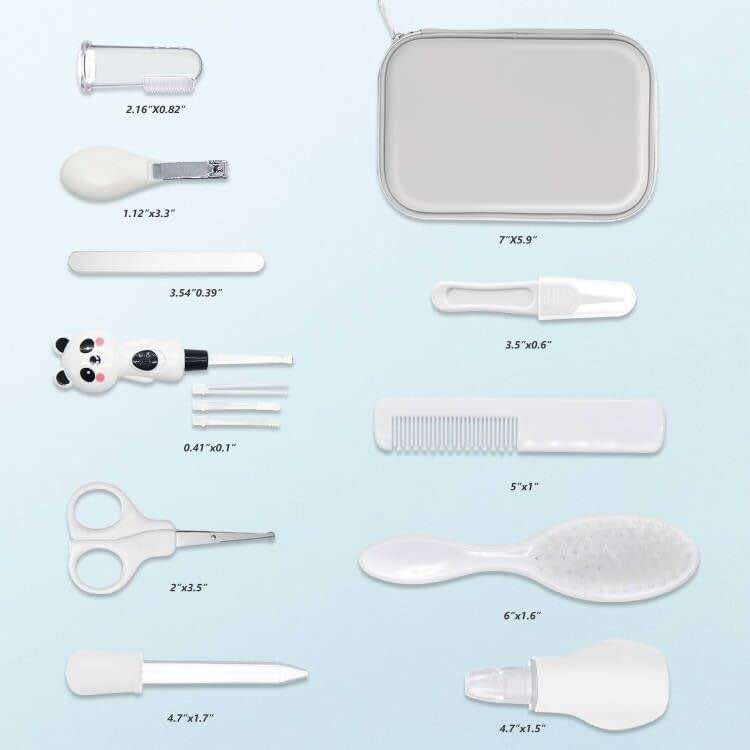 Baby Grooming Kit, 15 in 1 Portable Baby Safety Care Set with 01 Hair Brush Comb Nail Clipper Nasal Aspirator etc for Nursery Newborn Infant Girl Boys Keep Clean(White) - Image 6