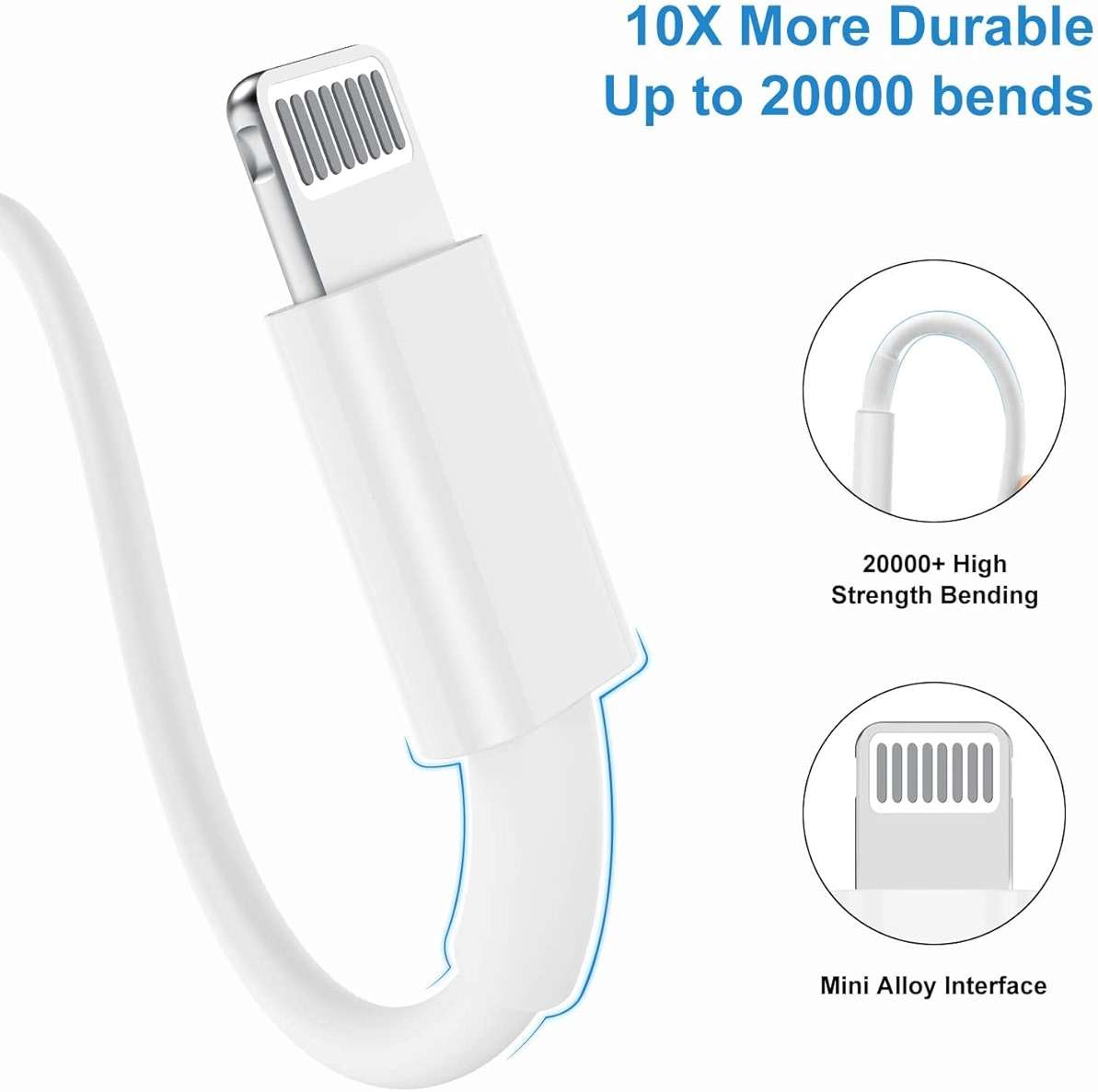 Long iPhone 12 13 14 Fast Charger Cable 10ft,[Apple MFi Certified] USB C to Lightning Cable,Type C Port Support Apple Charging Cord for iPhone 14 Pro/14/13 Pro/12 Pro Max/12 Mini/11 Pro/XS/XR/iPad. - Image 3