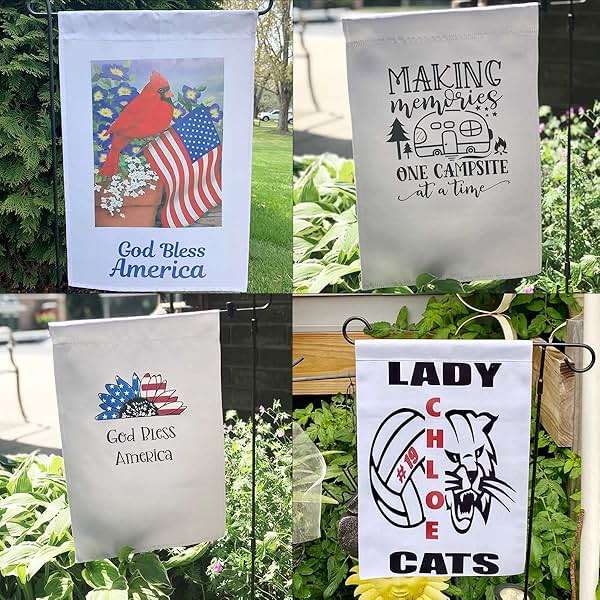 6Pcs Lawn Garden Flags Blank Garden Flags DIY Decorative Flag, Polyester Banners Flag for Indoor Outdoor Garden Decoration Holiday Festival,12 x 18 Inch, White - Image 7