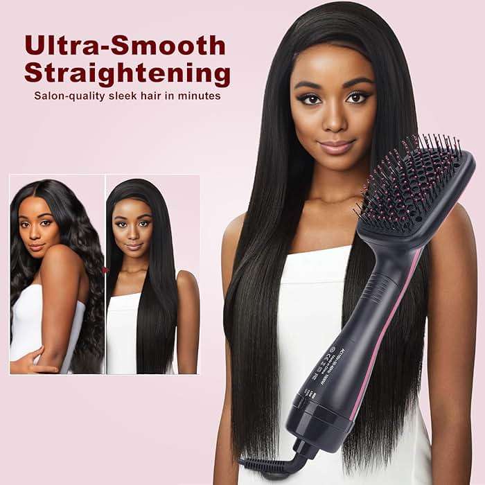 Sonew 2 In 1 Hair Dryer Brush & Straightener Blow Dryer Brush with Negative Ions Detangles & Smooths Hair Reduces Frizz & Static Styler - Image 4