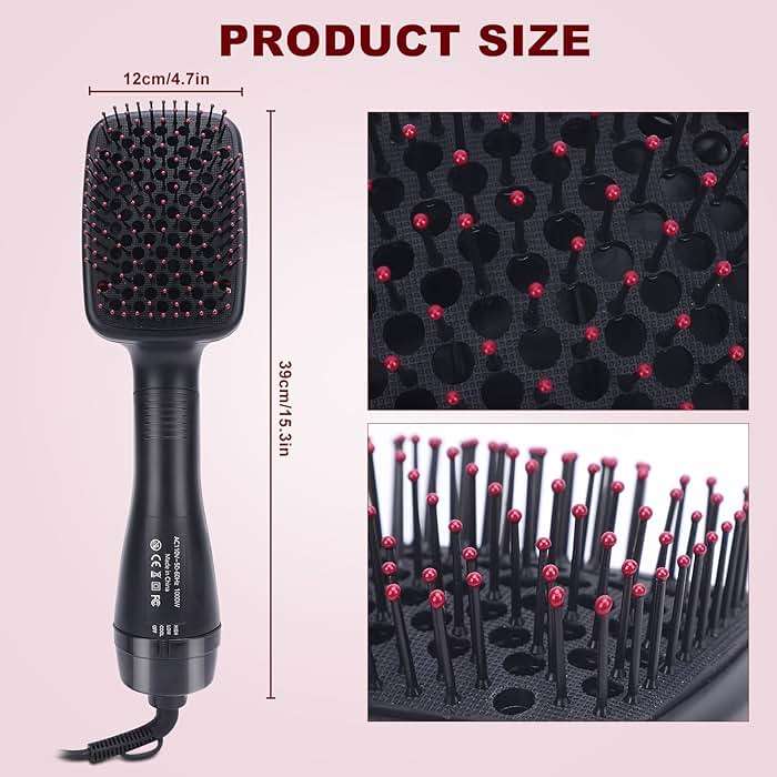 Sonew 2 In 1 Hair Dryer Brush & Straightener Blow Dryer Brush with Negative Ions Detangles & Smooths Hair Reduces Frizz & Static Styler - Image 8