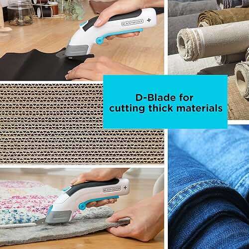 BLACK+DECKER 4V MAX Cordless Electric Fabric Craft Scissors, USB Rechargeable (BCSC115FF) - Image 5