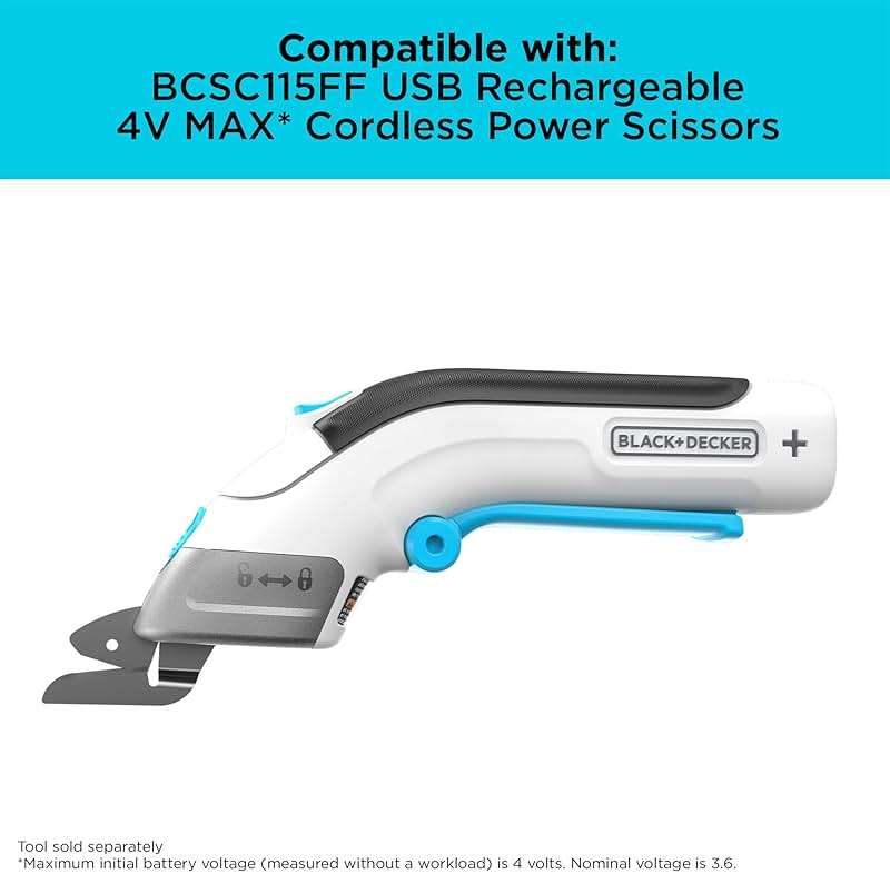 BLACK+DECKER 4V MAX Cordless Electric Fabric Craft Scissors, USB Rechargeable (BCSC115FF) - Image 8