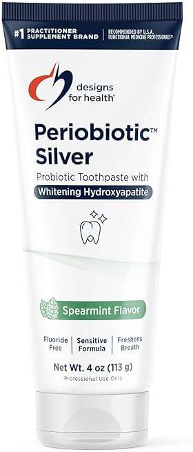 Designs for Health Periobiotic Silver Hydroxyapatite Toothpaste - Fluoride Free Toothpaste with Oral Probiotics with Whitening Hydroxyapatite - Supports Gum Health & Remineralization (4oz Mint) - Image 1