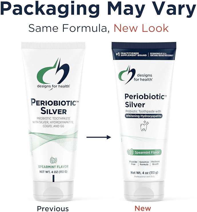 Designs for Health Periobiotic Silver Hydroxyapatite Toothpaste - Fluoride Free Toothpaste with Oral Probiotics with Whitening Hydroxyapatite - Supports Gum Health & Remineralization (4oz Mint) - Image 6