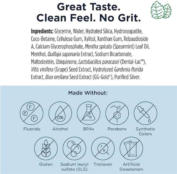 Designs for Health Periobiotic Silver Hydroxyapatite Toothpaste - Fluoride Free Toothpaste with Oral Probiotics with Whitening Hydroxyapatite - Supports Gum Health & Remineralization (4oz Mint) - Image 7