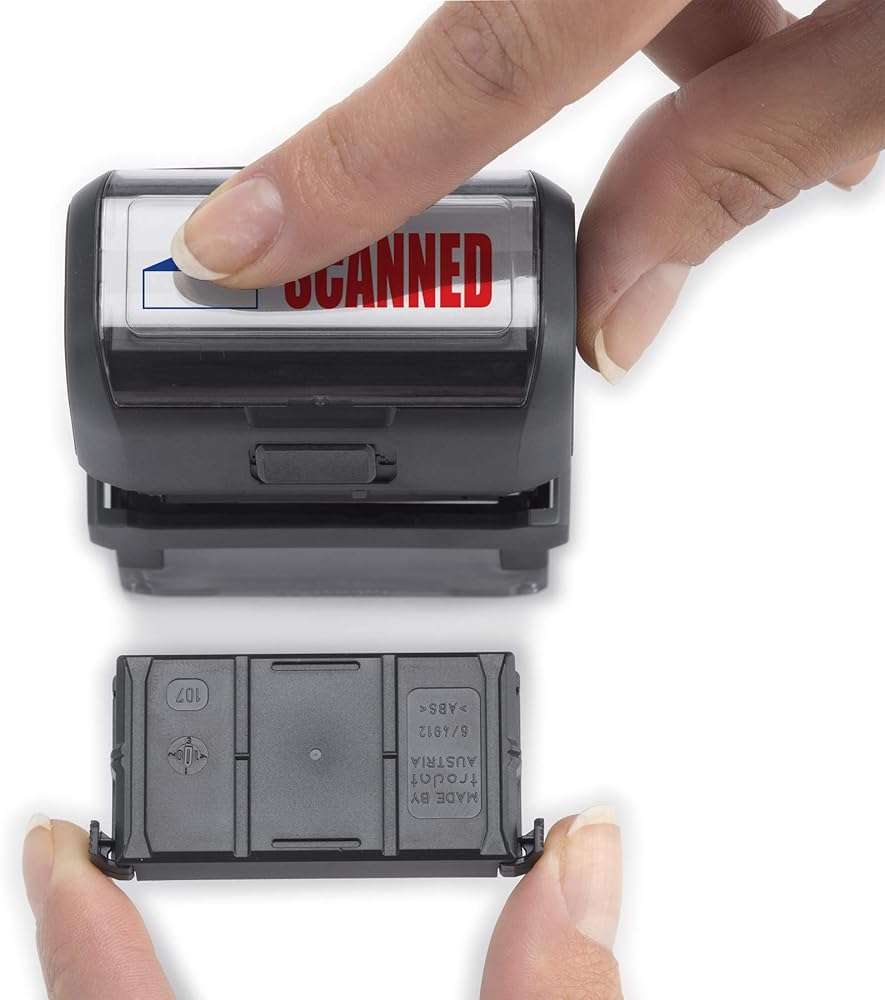 Trodat Printy 4912 2-Color Message Stamp - Self-Inking, Red and Blue Ink, Impression Size 3/4" x 1-7/8" (Scanned) - Image 5
