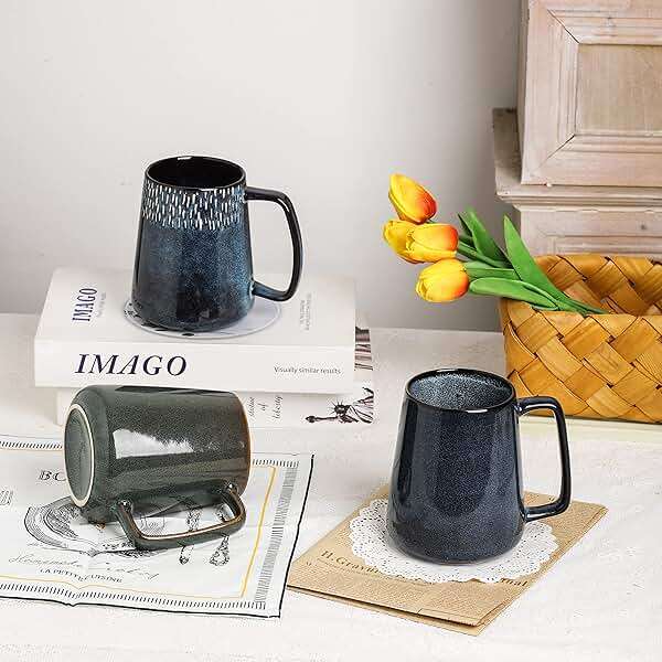 Ceraozmus Large Ceramics Coffee Mugs,24 oz,Large Handle Design,Extra Large Tea and Coffee Cup for Office and Home，Microwave and Dishwasher Safe(Color:24 oz green) - Image 7