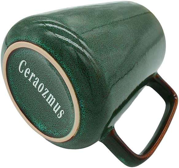 Ceraozmus Large Ceramics Coffee Mugs,24 oz,Large Handle Design,Extra Large Tea and Coffee Cup for Office and Home，Microwave and Dishwasher Safe(Color:24 oz green) - Image 8