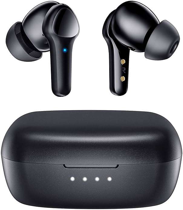 Wireless Earbuds,Bluetooth 5.3 Ear buds Immersive Sound Hi-Fi Stereo IPX8 Waterproof Headsets Premium Deep Bass Headphones with 4 Mics Call Noise Cancelling Earphones for iOS,Android,Workout - Black - Image 1