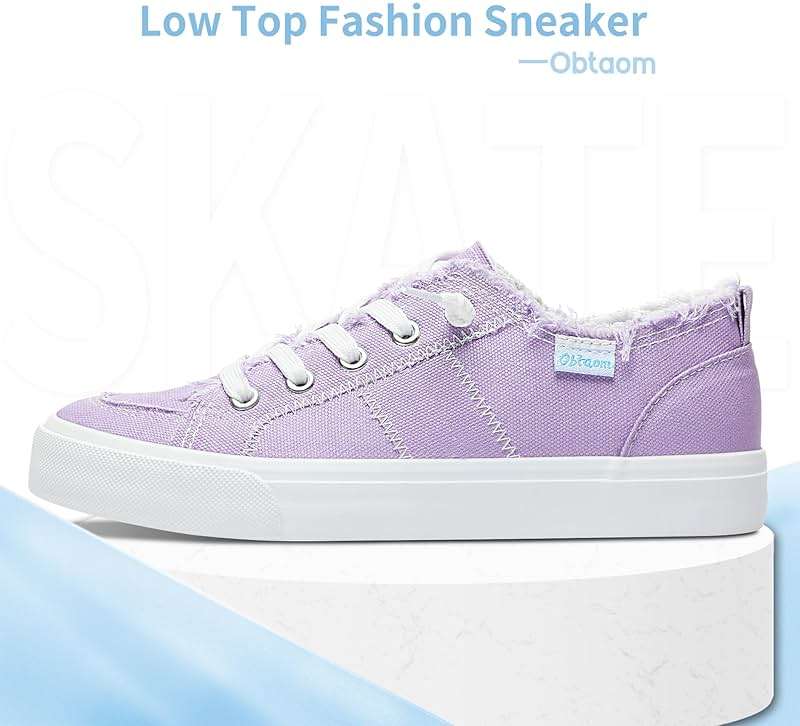 Obtaom Women's Play Fashion Sneaker White Color Washed and Leopard Canvas Slip on Shoes - Image 2