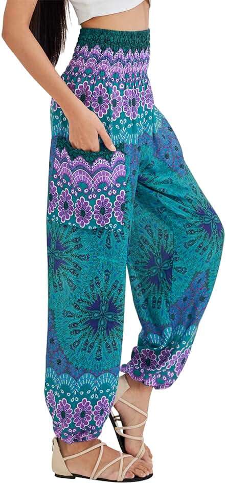 Joob Joob Boho Pants for Women - Hippie Harem Pants Women - Womens Yoga Pants – Comfy Bohemian Flowy Hippie Clothes - Image 2