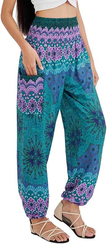 Joob Joob Boho Pants for Women - Hippie Harem Pants Women - Womens Yoga Pants – Comfy Bohemian Flowy Hippie Clothes - Image 3