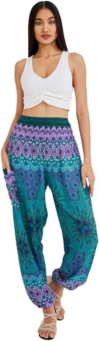 Joob Joob Boho Pants for Women - Hippie Harem Pants Women - Womens Yoga Pants – Comfy Bohemian Flowy Hippie Clothes - Image 4