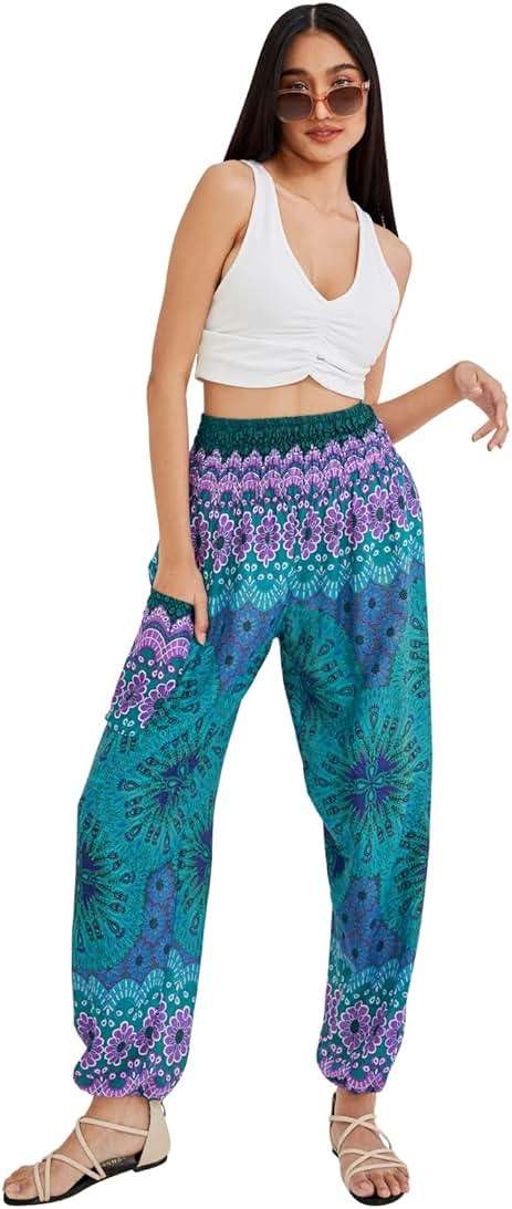 Joob Joob Boho Pants for Women - Hippie Harem Pants Women - Womens Yoga Pants – Comfy Bohemian Flowy Hippie Clothes - Image 7