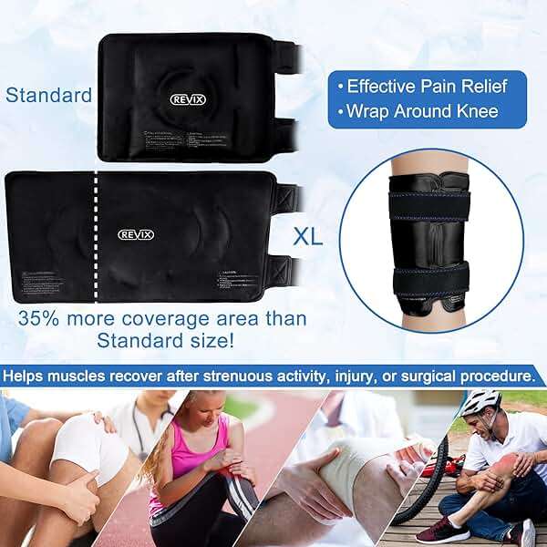 REVIX XL Ice Pack for Knee Replacement Recovery, Ice Wrap with Cold Compression for Discomfort and Fatigue, Gel Cold Pack Wrap Around Entire Knee, Promoting Flexibility and Mobility - Image 2
