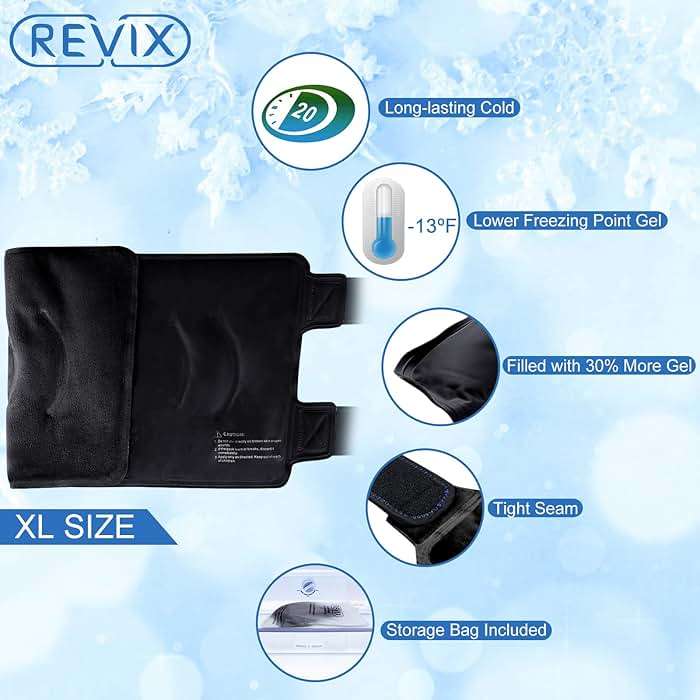 REVIX XL Ice Pack for Knee Replacement Recovery, Ice Wrap with Cold Compression for Discomfort and Fatigue, Gel Cold Pack Wrap Around Entire Knee, Promoting Flexibility and Mobility - Image 3