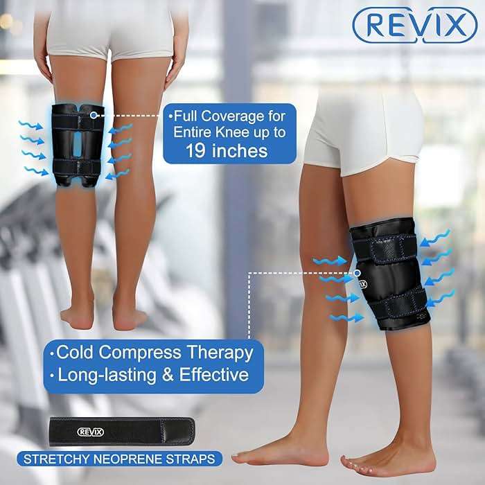 REVIX XL Ice Pack for Knee Replacement Recovery, Ice Wrap with Cold Compression for Discomfort and Fatigue, Gel Cold Pack Wrap Around Entire Knee, Promoting Flexibility and Mobility - Image 4