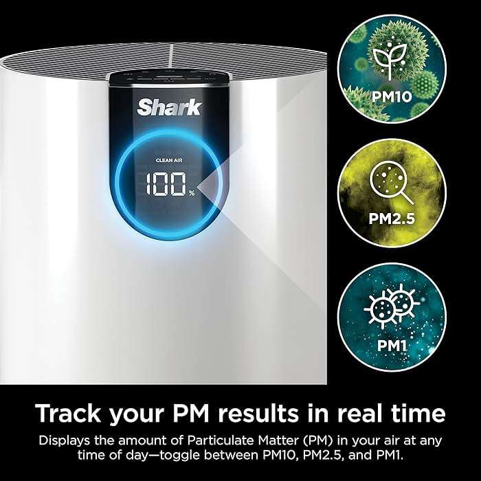 Shark Air Purifiers for Bedroom, Office, Dorm, Small Room, HEPA Air Filter, Odor Eliminator, Covers Up To 500 SQ FT, Air Filtration Removes Smoke, Dust, Allergens, Pet Dander, and Pollutants, HP102 - Image 10