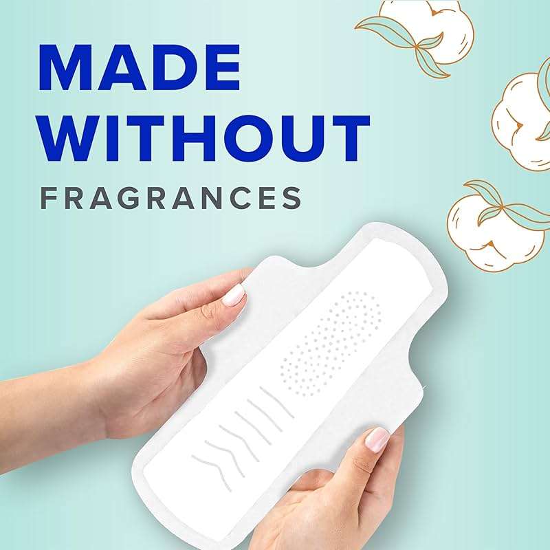 Always Pure Cotton Feminine Pads for Women, FlexFoam Pads with Wings, Size 3, Extra Heavy Flow Absorbency, Unscented, 66 Count (3 Packs of 22) - Image 5