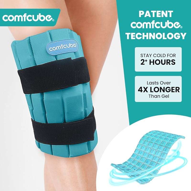 Comfcube Ice Pack for Knee Pain Relief, 2 Hours Long Lasting Cold Pack for Knee Injuries, Cold Therapy Flexible Ice Pack Wrap for Knee Replacement Surgery, Swelling, ACL, Meniscus Tear - Image 2