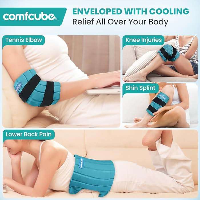 Comfcube Ice Pack for Knee Pain Relief, 2 Hours Long Lasting Cold Pack for Knee Injuries, Cold Therapy Flexible Ice Pack Wrap for Knee Replacement Surgery, Swelling, ACL, Meniscus Tear - Image 6