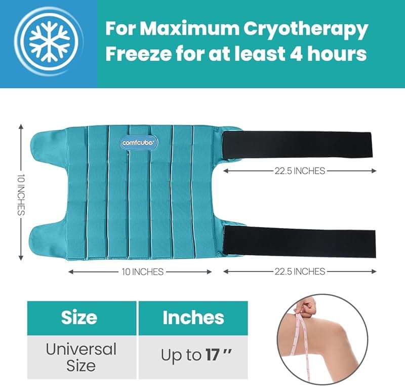 Comfcube Ice Pack for Knee Pain Relief, 2 Hours Long Lasting Cold Pack for Knee Injuries, Cold Therapy Flexible Ice Pack Wrap for Knee Replacement Surgery, Swelling, ACL, Meniscus Tear - Image 7