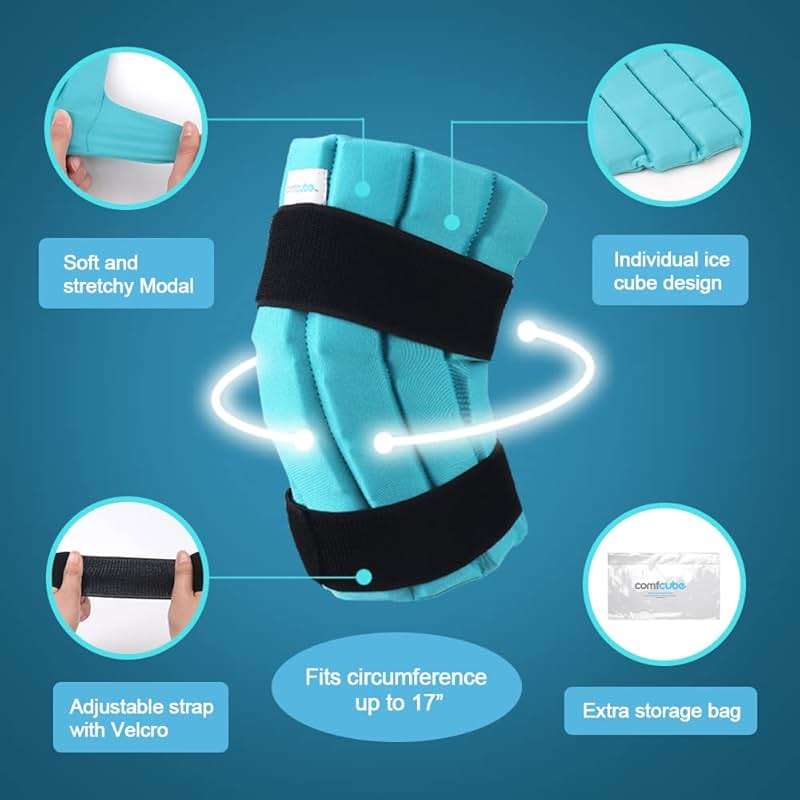 Comfcube Ice Pack for Knee Pain Relief, 2 Hours Long Lasting Cold Pack for Knee Injuries, Cold Therapy Flexible Ice Pack Wrap for Knee Replacement Surgery, Swelling, ACL, Meniscus Tear - Image 8