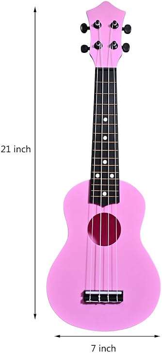 LIEKE Kids Ukulele 21 Inch Soprano Ukelele,Musical Instrument,Toy Ukulele Gift for Girls Children Beginners with Bag (Pink) - Image 4