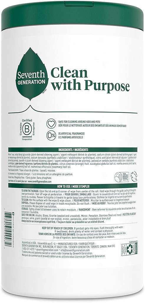 Seventh Generation Multi-Surface Wipes, Garden Mint Scented, 70 Count - Image 2