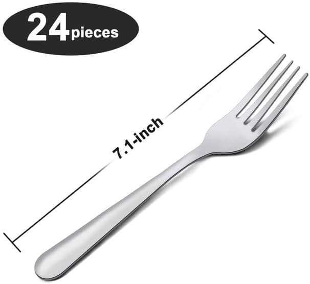 Unokit 24-Piece Stainless Steel Dinner Forks Silverware - 7.1 Inch Silver Dinner Forks Set of 24, Flatware Set for Home, Kitchen or Restaurant, Mirror Polished, Dishwasher Safe - Image 4