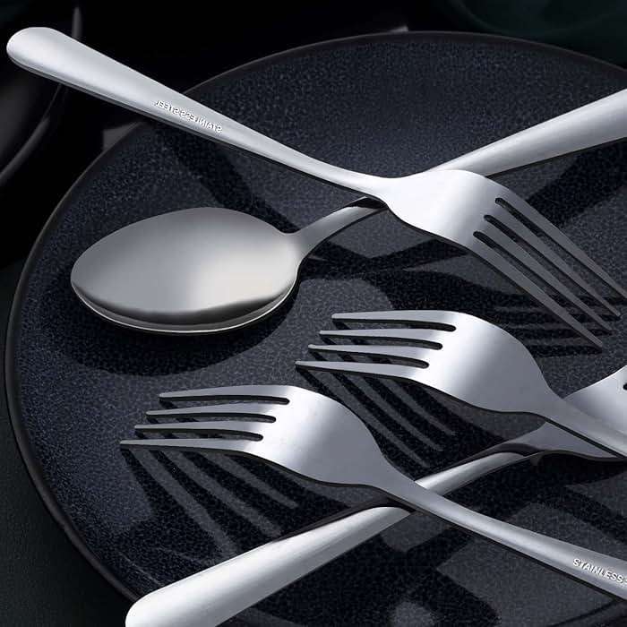 Unokit 24-Piece Stainless Steel Dinner Forks Silverware - 7.1 Inch Silver Dinner Forks Set of 24, Flatware Set for Home, Kitchen or Restaurant, Mirror Polished, Dishwasher Safe - Image 6