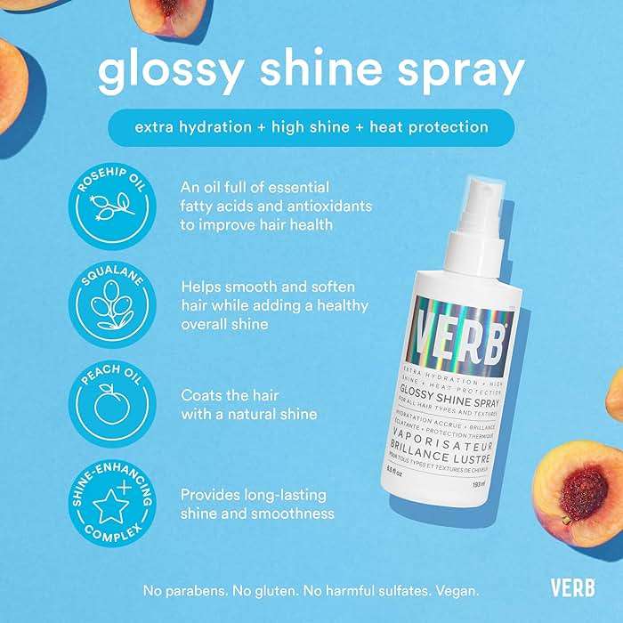 VERB Glossy Shine Spray - Moisturizing Heat Protection Hair Spray - Adds High Shine and Primes for Styling - Vegan, No Parabens or Harmful Sulfates - Image 4